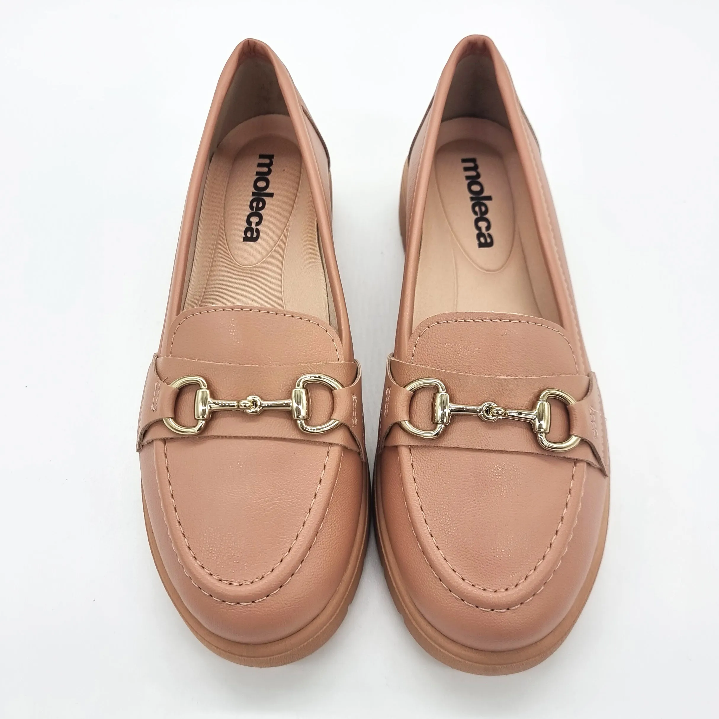 Moleca 5803-101 Round Toe Loafer Flat in Nude