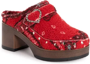 MUK LUKS Women's Spain Aragon Heeled Mule Shoes