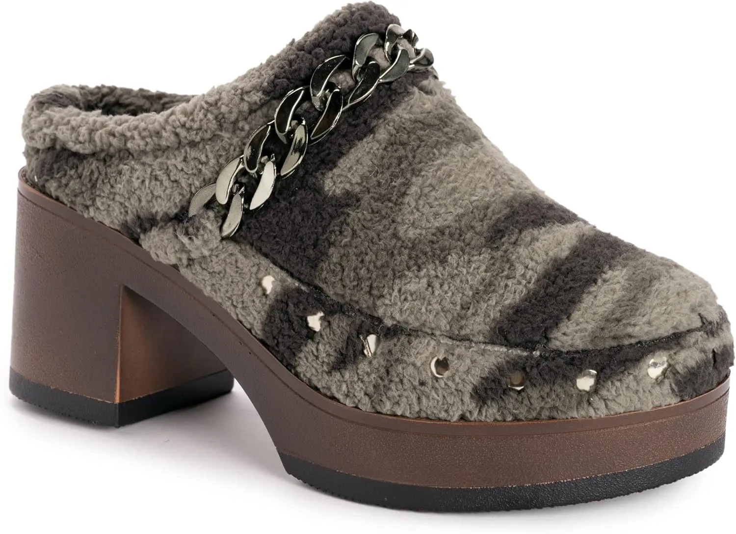 MUK LUKS Women's Spain Aragon Heeled Mule Shoes