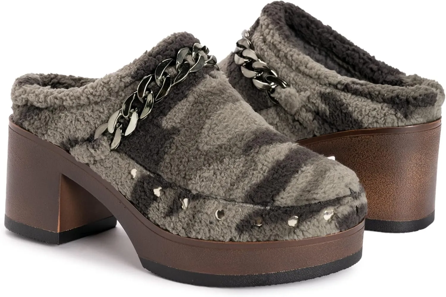 MUK LUKS Women's Spain Aragon Heeled Mule Shoes