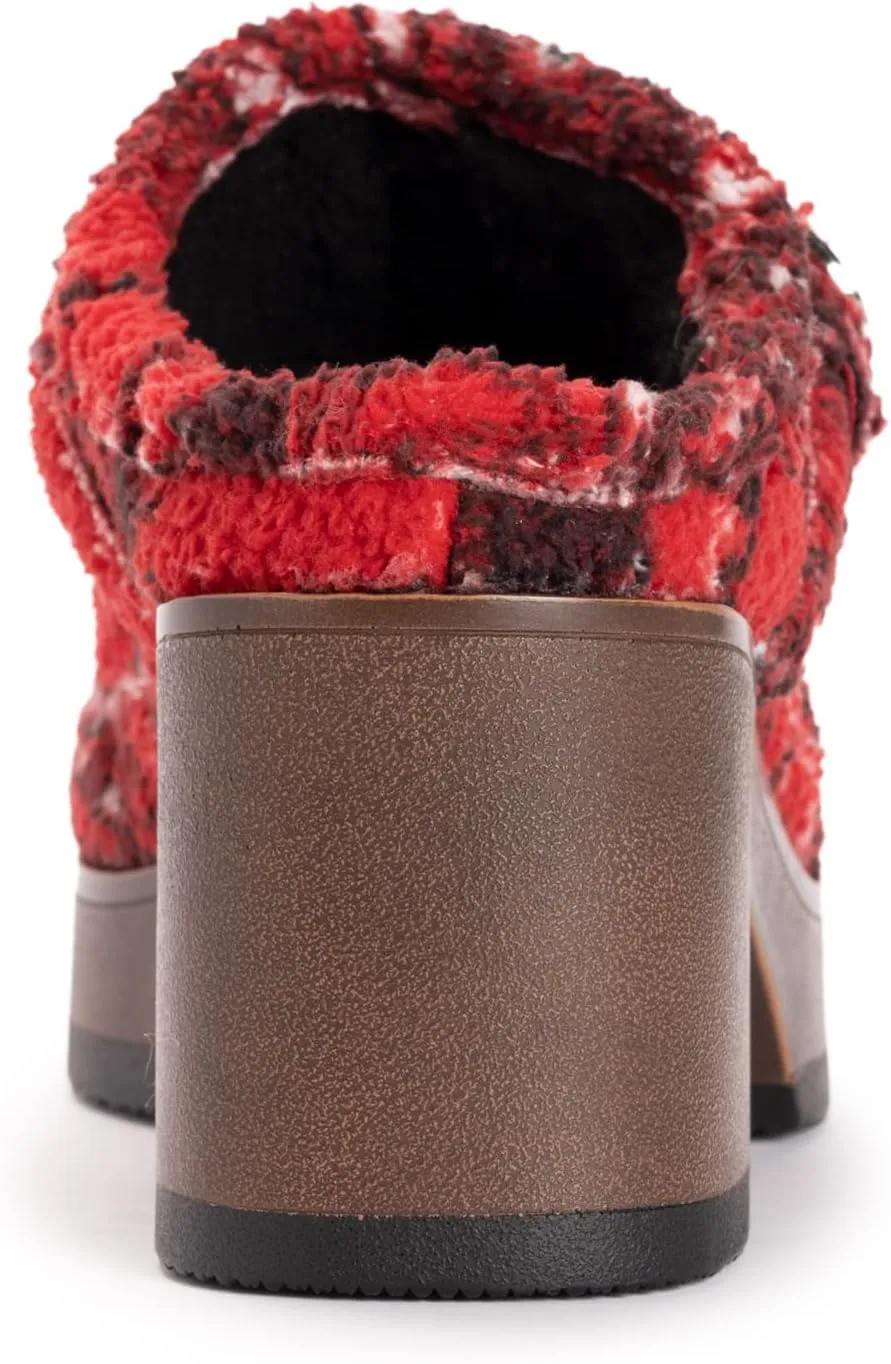MUK LUKS Women's Spain Aragon Heeled Mule Shoes