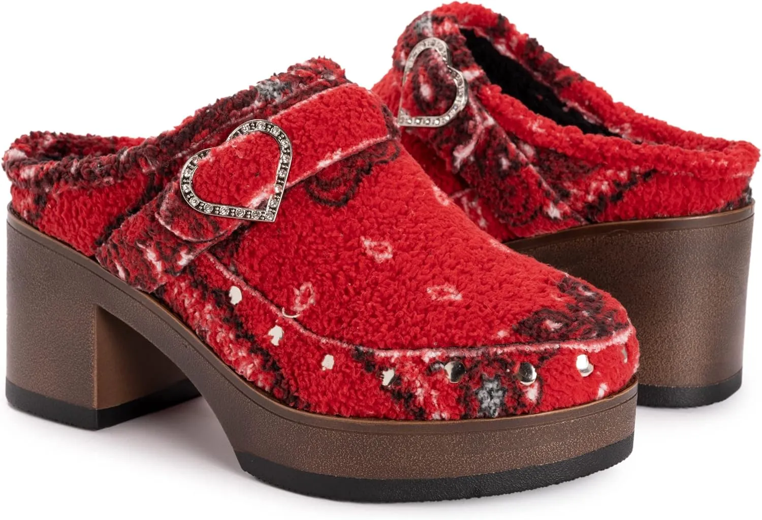 MUK LUKS Women's Spain Aragon Heeled Mule Shoes