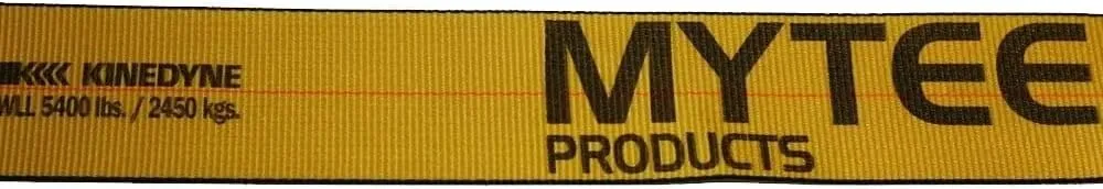 Mytee Products Kinedyne Winch Straps 4" x 30' Gold Heavy Duty Tie Down w/Flat Hooks WLL# 5400 lbs | 4 Inch Cargo Control for Flatbed Truck Utility Trailer (1 Pack)