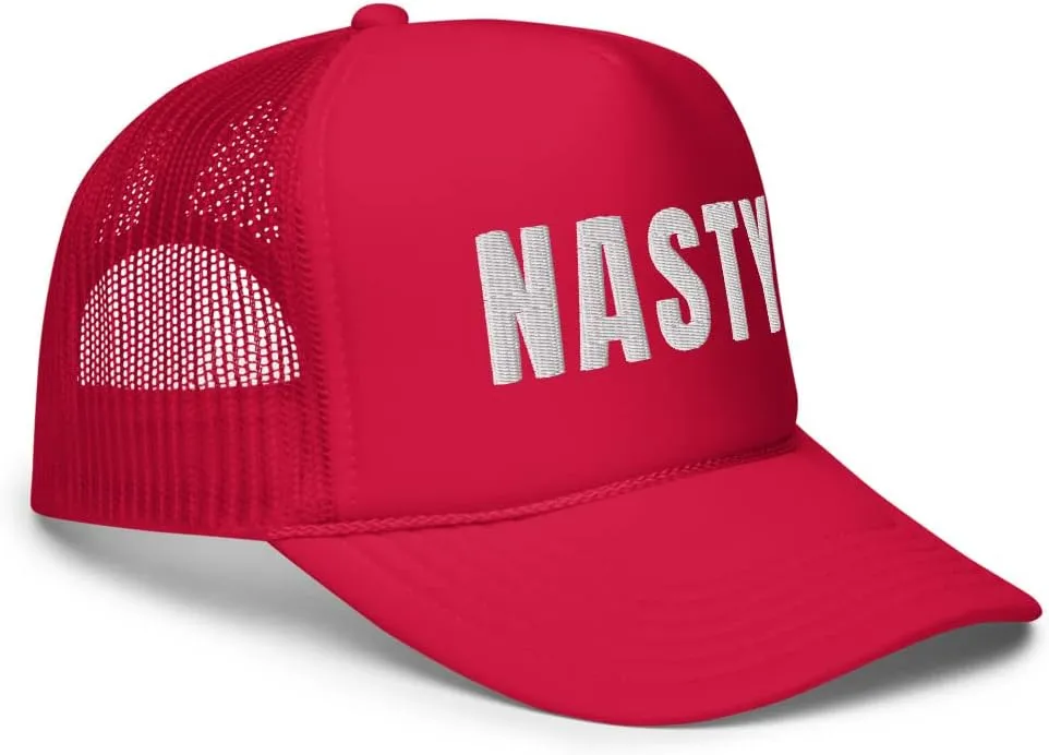 Nasty Retro Foam Trucker Hat Slang Girls Be Nasty Gal Embroidered Mesh Snapback Vintage Style Baseball Cap