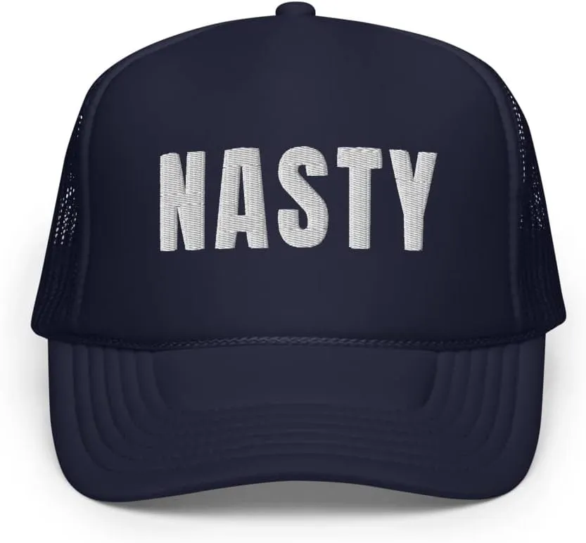 Nasty Retro Foam Trucker Hat Slang Girls Be Nasty Gal Embroidered Mesh Snapback Vintage Style Baseball Cap