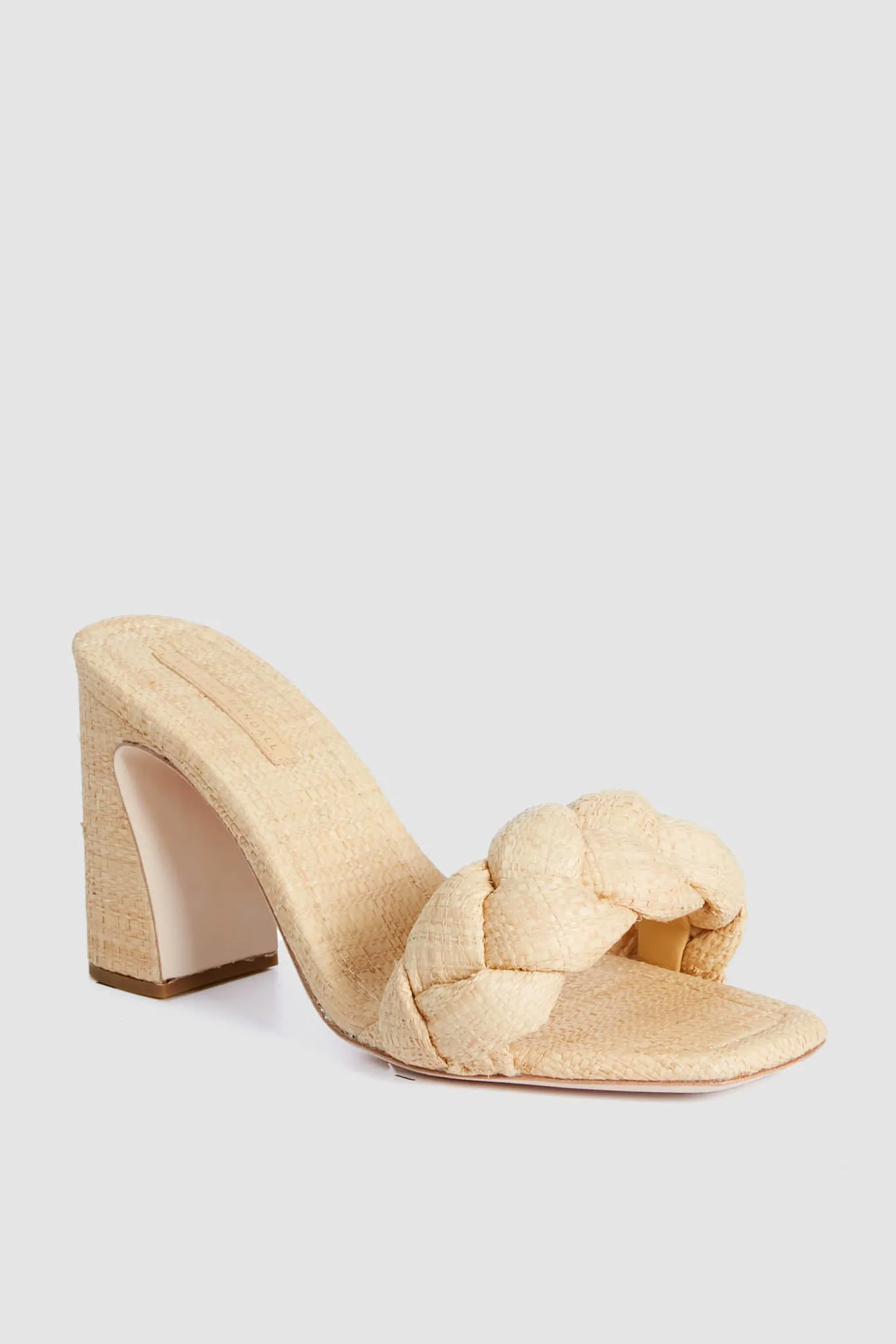Natural Straw Freya Curved Heel Mule