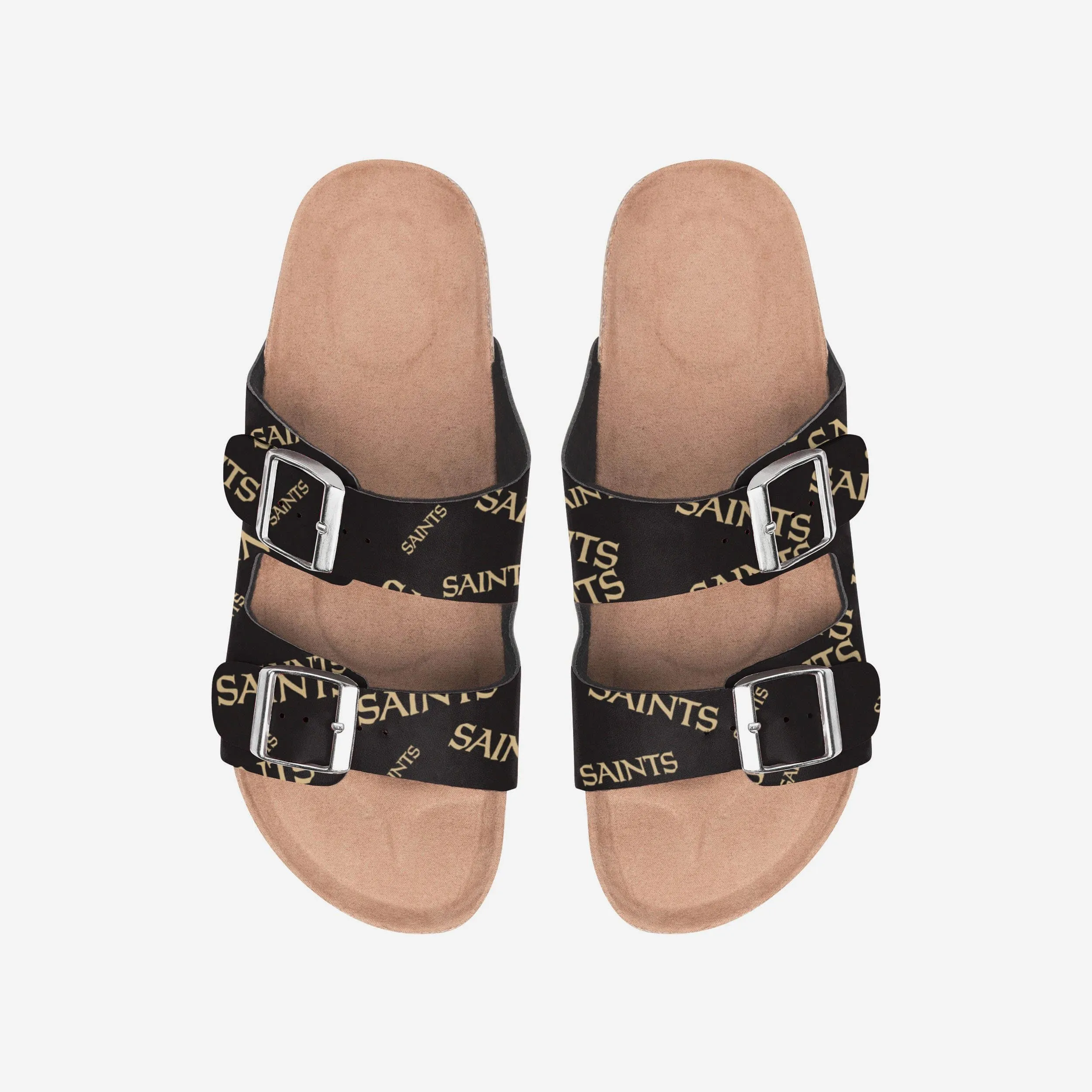 New Orleans Saints Womens Mini Print Double Buckle Sandal