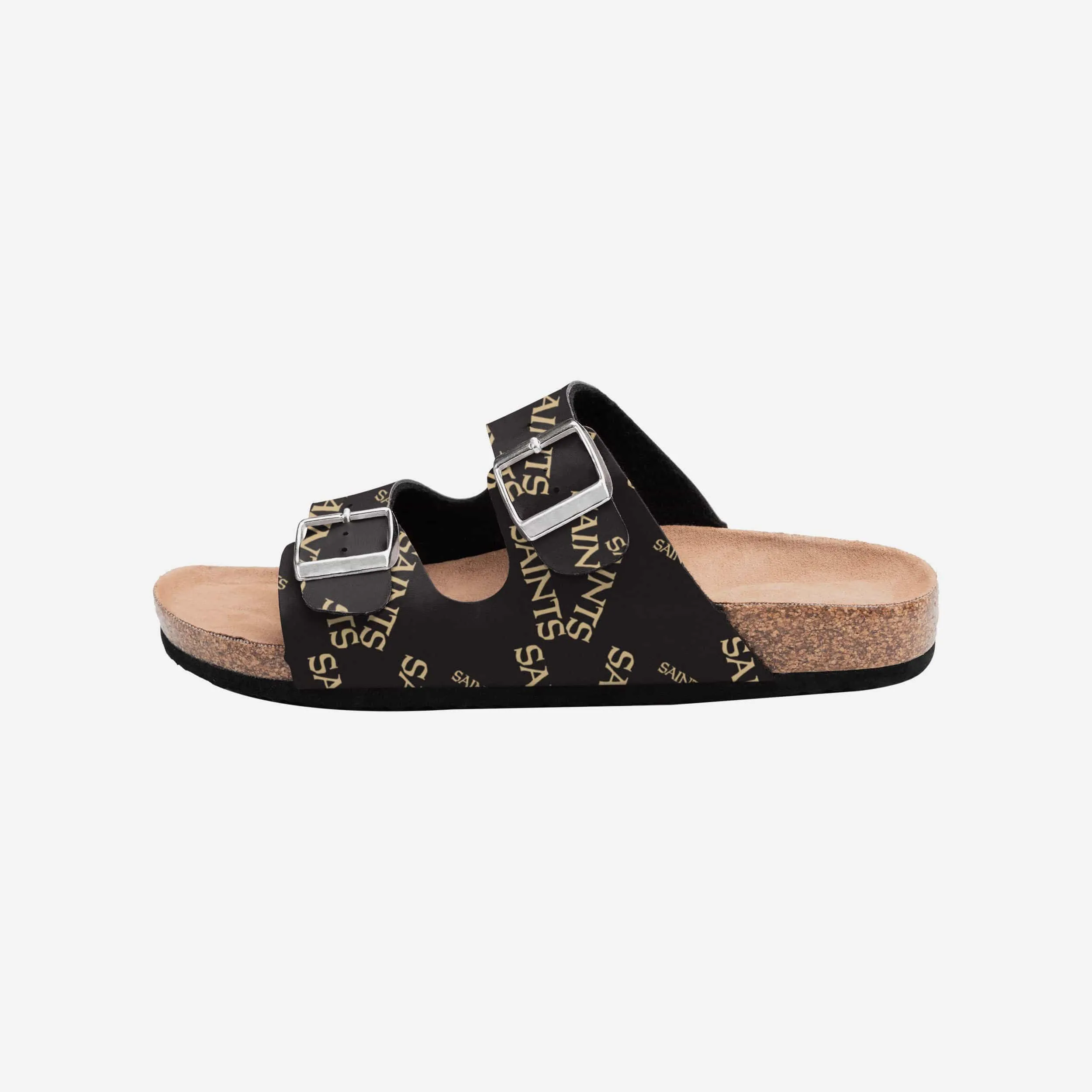 New Orleans Saints Womens Mini Print Double Buckle Sandal