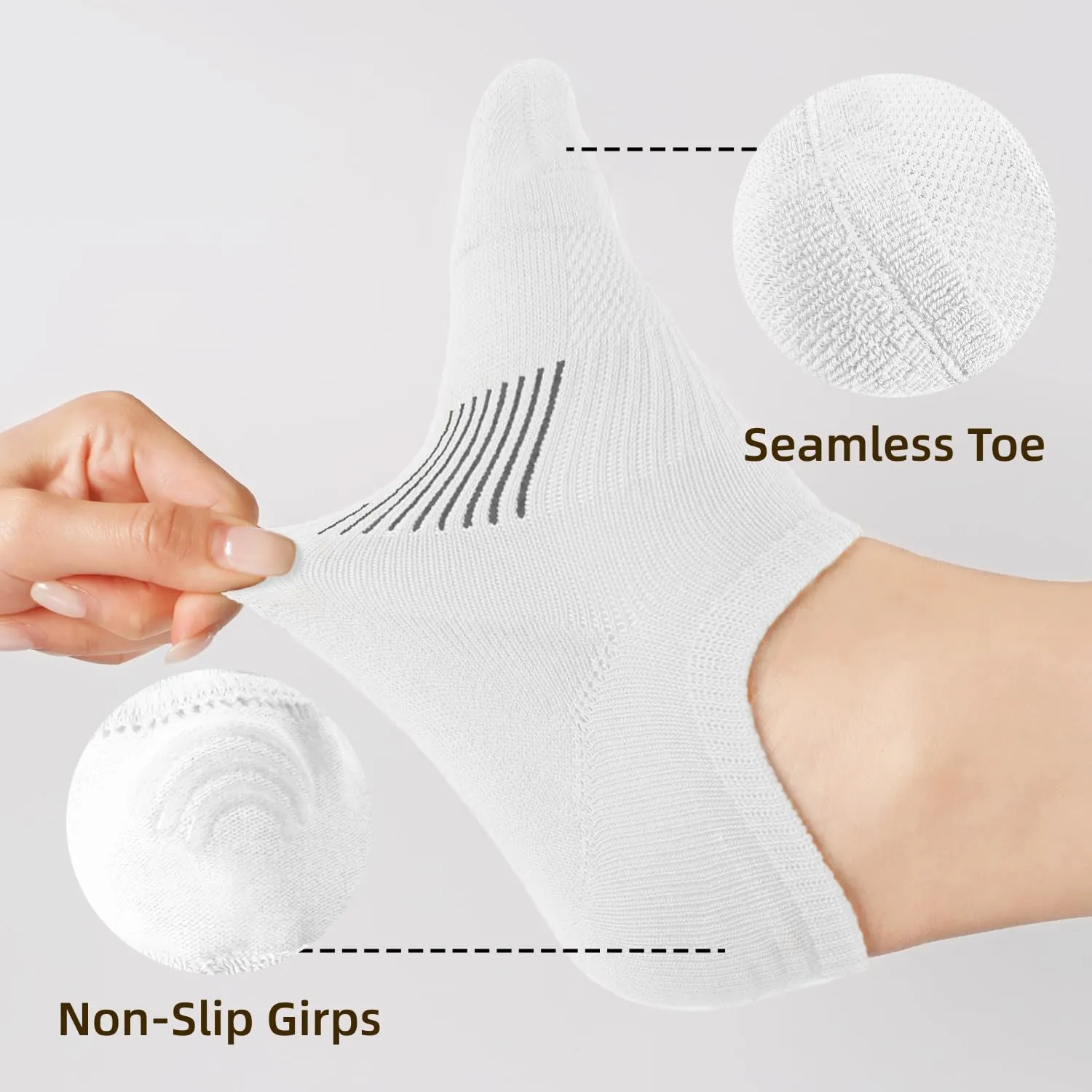 No Show Socks Womens Men 6/8 Pairs Low Cut Cushioned Athletic Ankle Running Socks