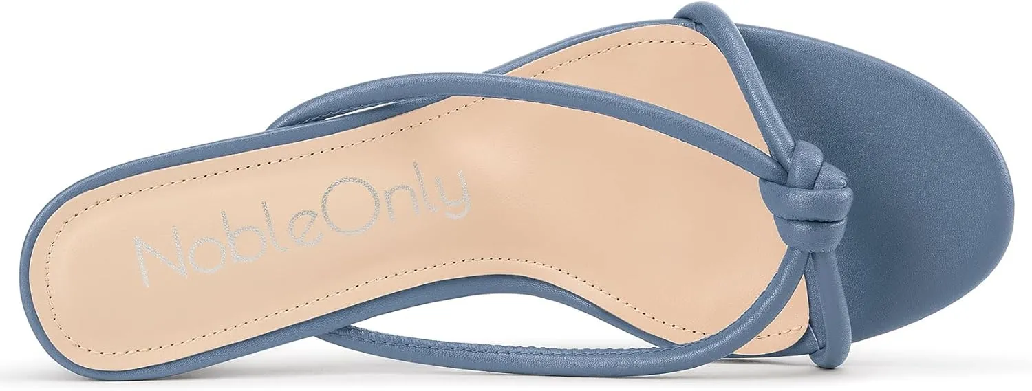 NobleOnly Women's Black Kitten Heel Mule Sandals, 2.4 Inches, Open Toe, Slip On, Party, Prom, Wedding, Evening, Classic Style