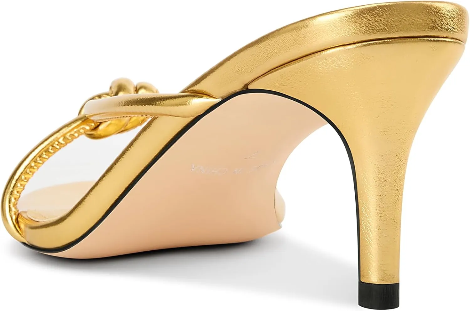 NobleOnly Women's Black Kitten Heel Mule Sandals, 2.4 Inches, Open Toe, Slip On, Party, Prom, Wedding, Evening, Classic Style