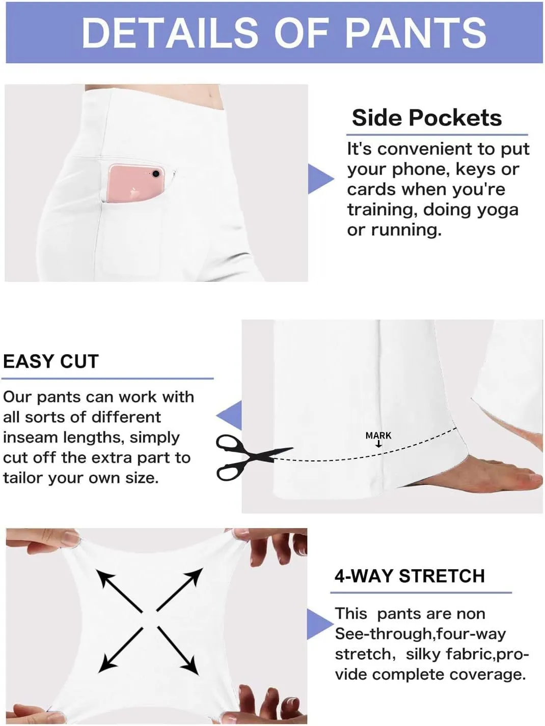 nuveti Women's Bootcut Yoga Pants Tummy Control Workout Non See-Through Bootleg Yoga Pants