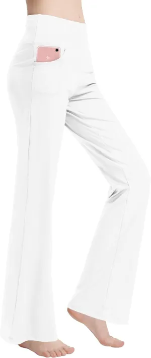 nuveti Women's Bootcut Yoga Pants Tummy Control Workout Non See-Through Bootleg Yoga Pants