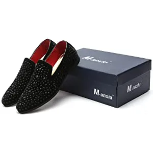 NXY Men's Slip-on Mule Loafer Leather Backless Casual Dress Slippers