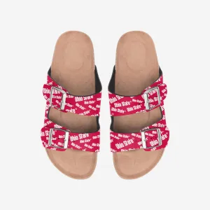 Ohio State Buckeyes Womens Mini Print Double Buckle Sandal