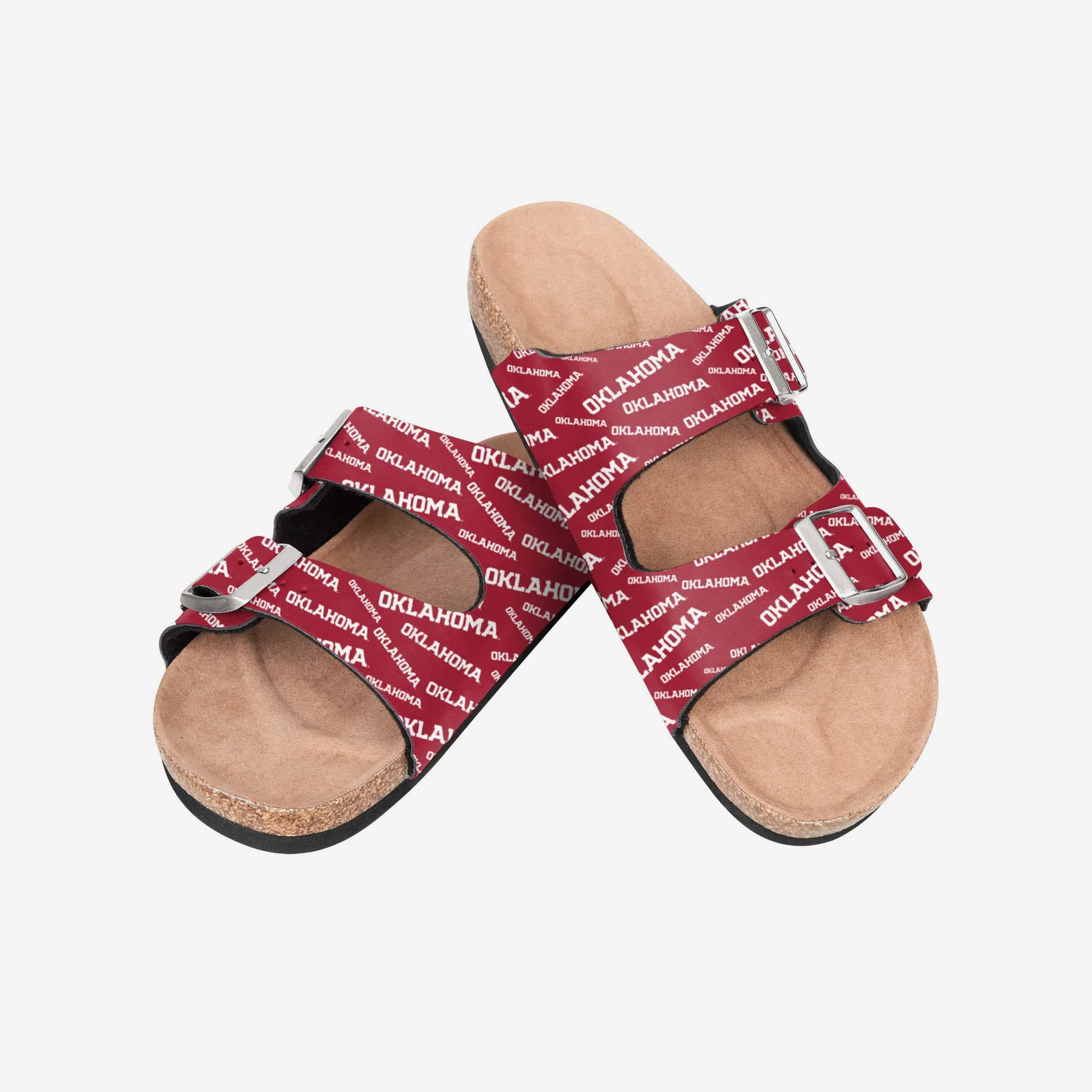 Oklahoma Sooners Womens Mini Print Double Buckle Sandal