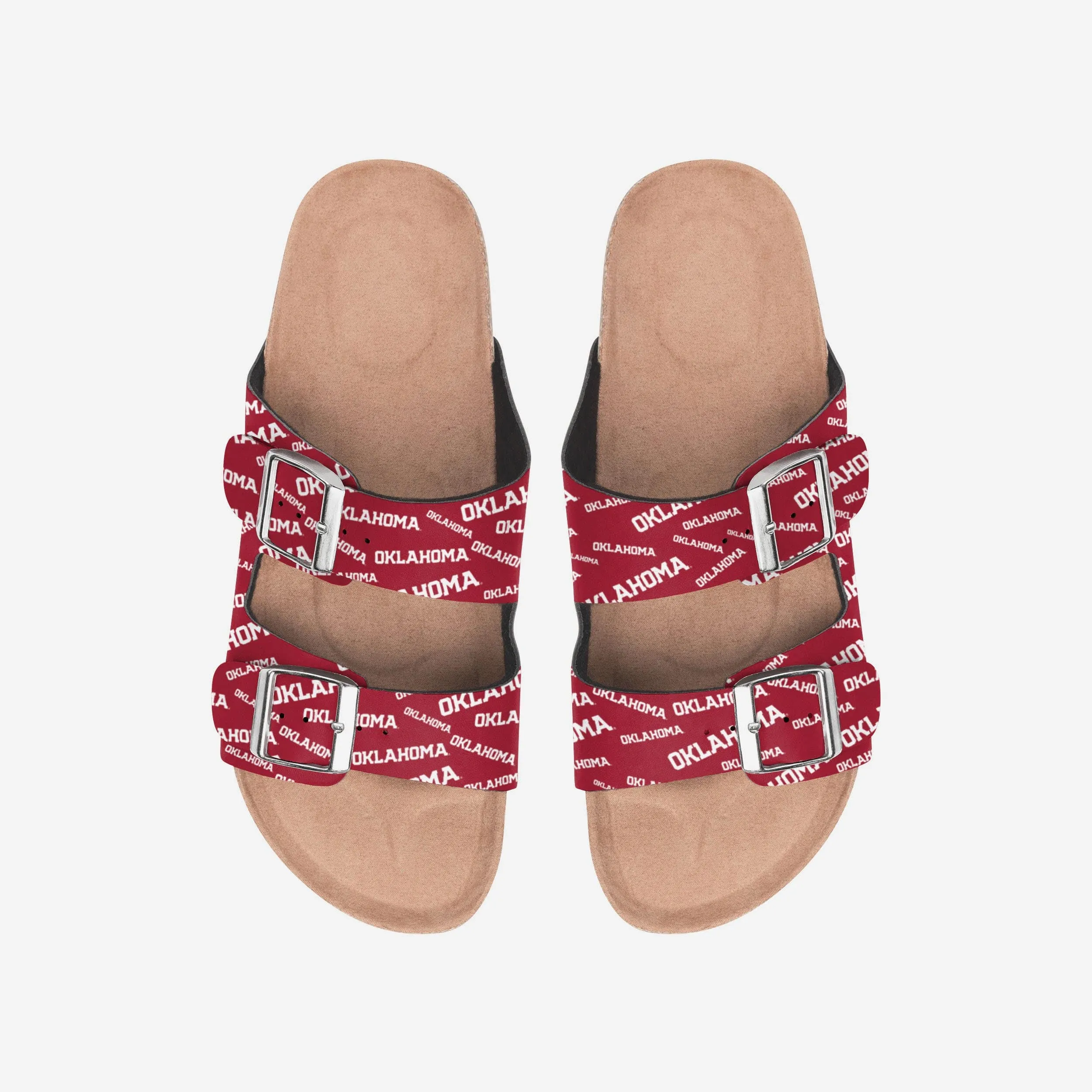 Oklahoma Sooners Womens Mini Print Double Buckle Sandal