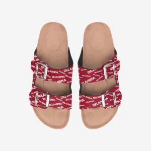 Oklahoma Sooners Womens Mini Print Double Buckle Sandal