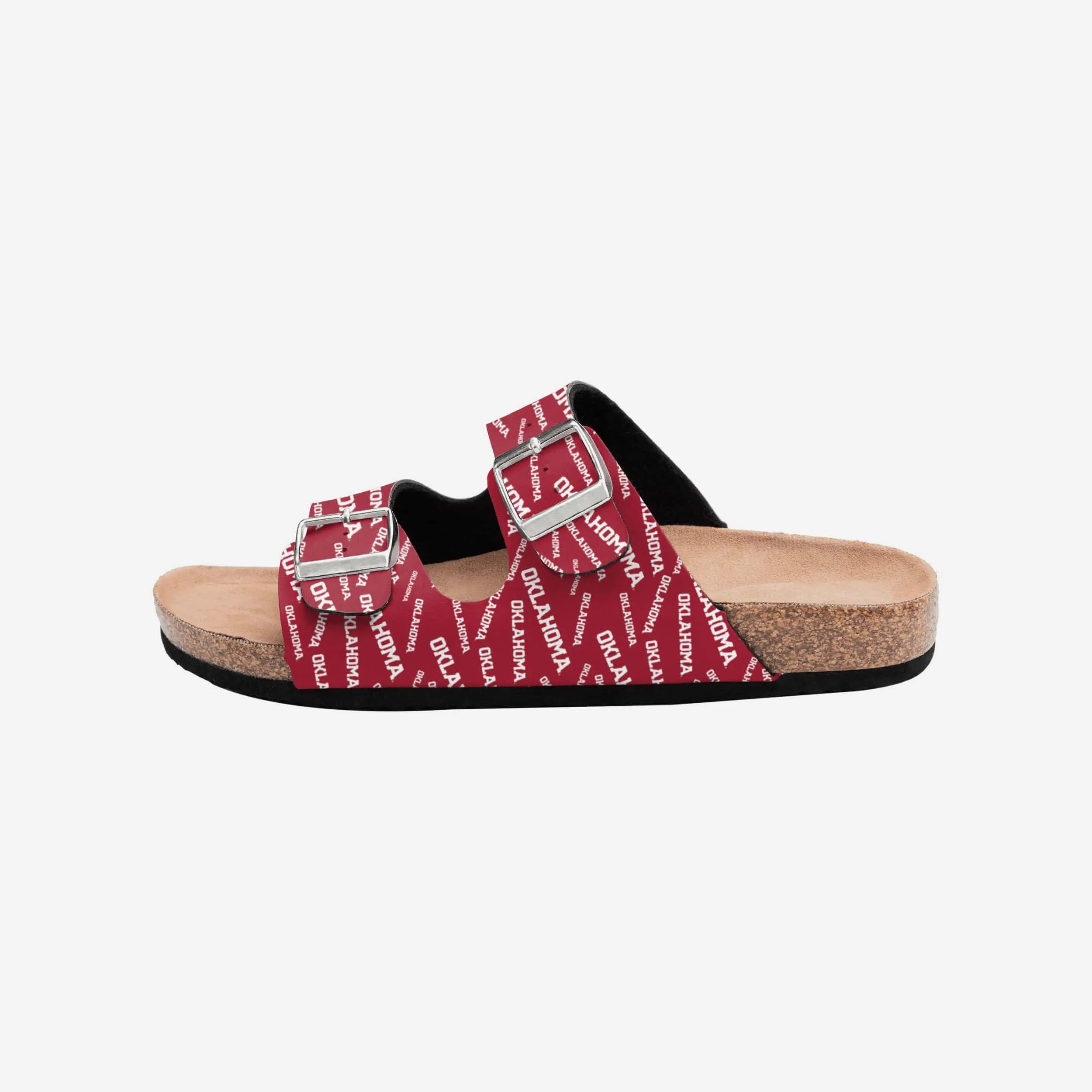Oklahoma Sooners Womens Mini Print Double Buckle Sandal