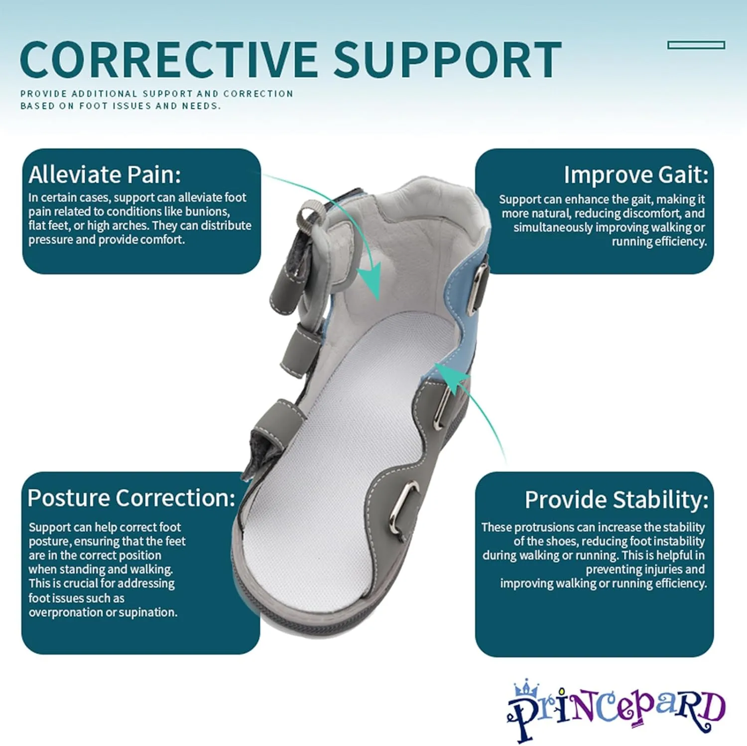Orthopedic Sandals for Toddlers and Kids,High-top AFO Shoes with Ankle and Arch Support