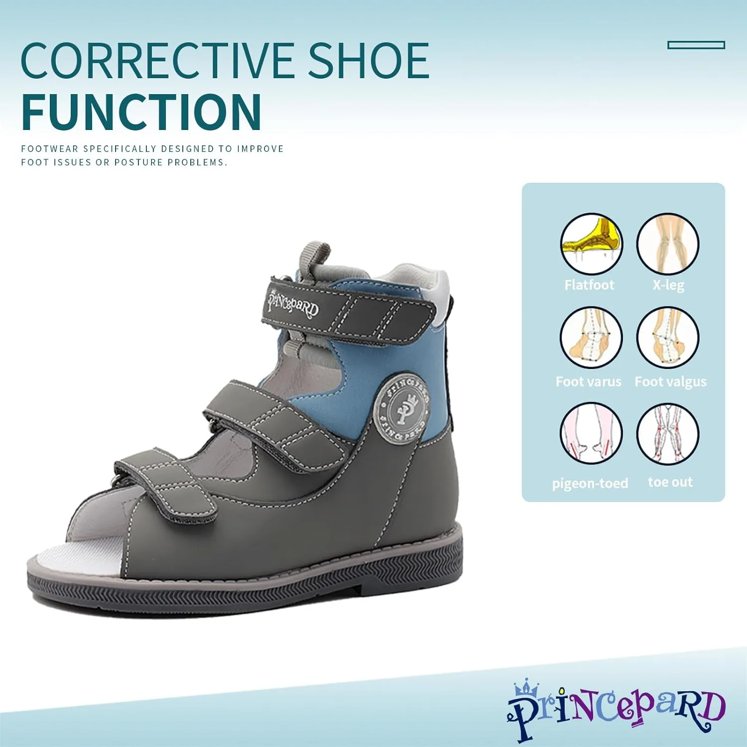 Orthopedic Sandals for Toddlers and Kids,High-top AFO Shoes with Ankle and Arch Support