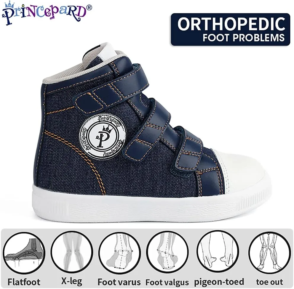 Orthopedic Shoes for Boys and Girls, high-top Corrective Sneakers for Toddlers and Kids with Arch and Ankle Support for Flat feet and Tiptoe Walking