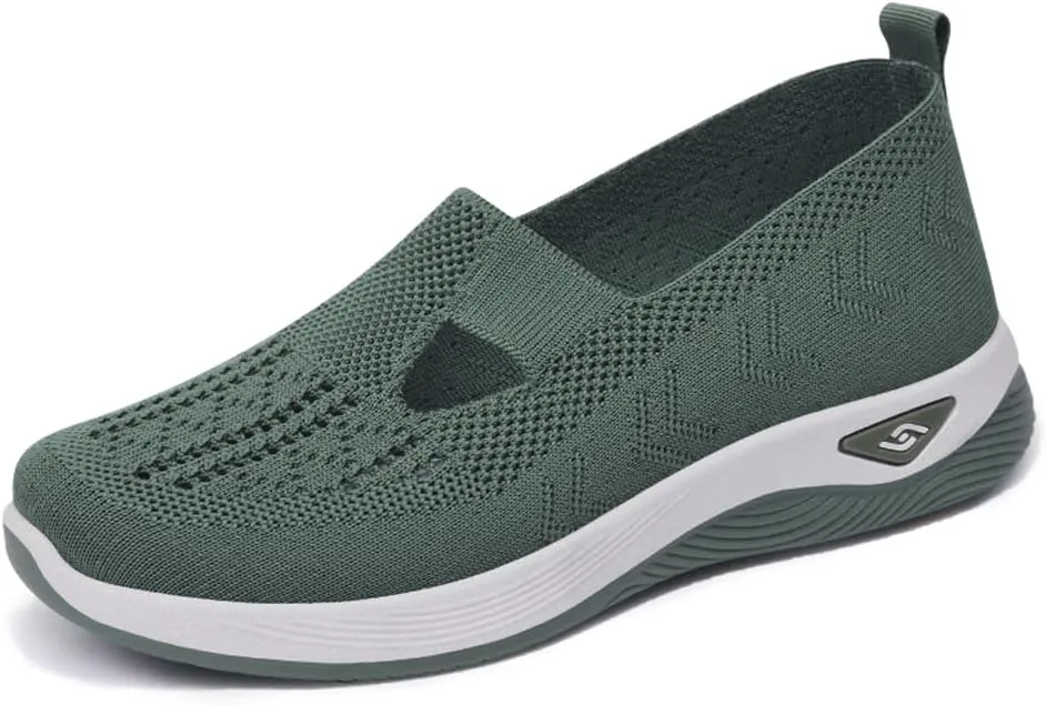 Padgene Women Walking Shoes Sock Sneakers Slip-On Breathable Mesh Trainers Women's Comfortable Casual Ladies Air Cushion Athletic Shoes Running Jogging Shoes