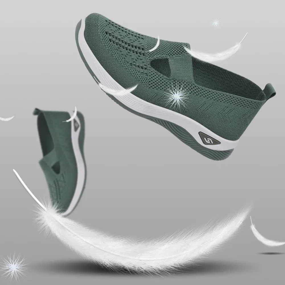 Padgene Women Walking Shoes Sock Sneakers Slip-On Breathable Mesh Trainers Women's Comfortable Casual Ladies Air Cushion Athletic Shoes Running Jogging Shoes