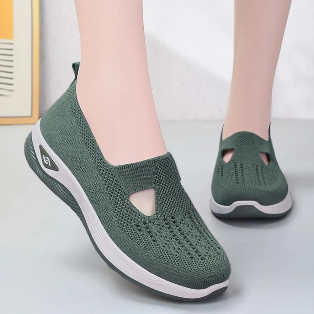 Padgene Women Walking Shoes Sock Sneakers Slip-On Breathable Mesh Trainers Women's Comfortable Casual Ladies Air Cushion Athletic Shoes Running Jogging Shoes