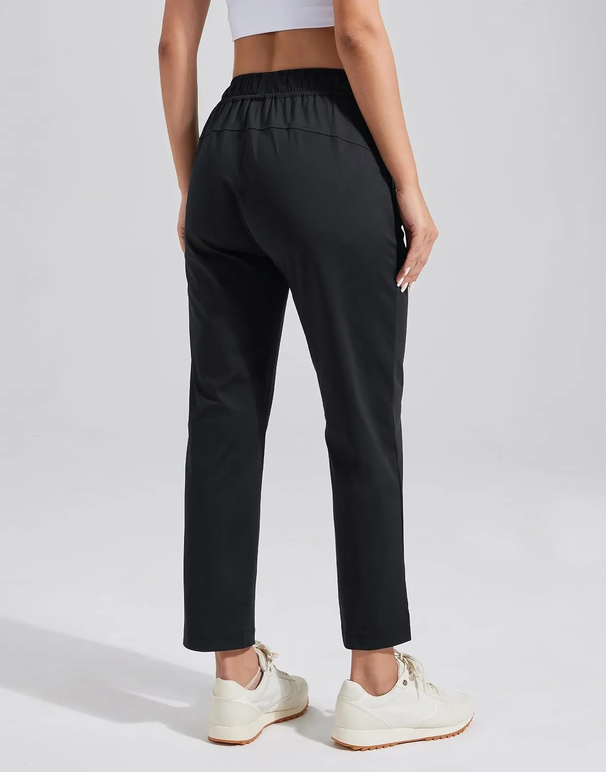 Pioneer Camp Womens Golf Pants with Zip Pockets High Waisted Stretch 7/8 Ankle Dress Work Business Casual Slacks Travel Pants