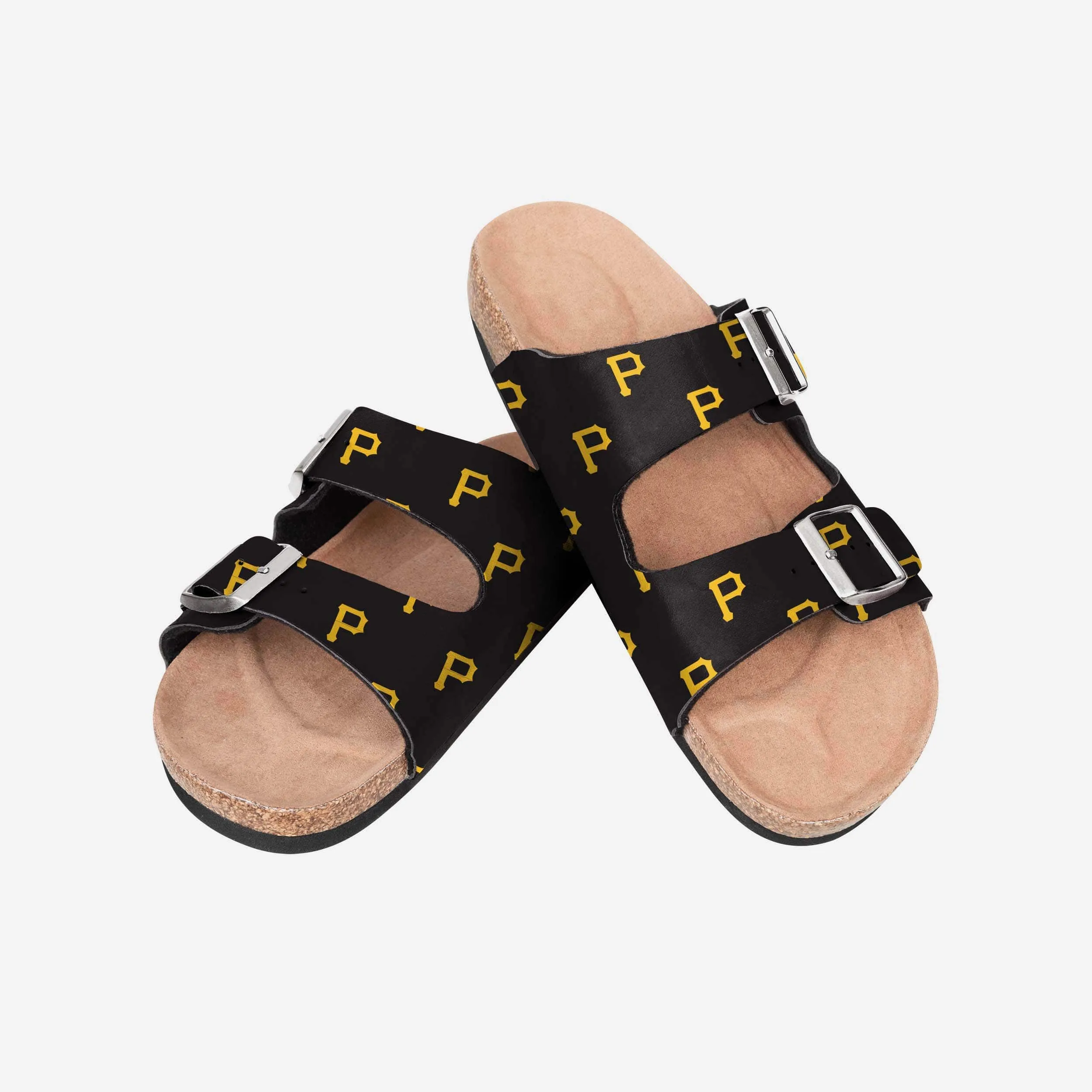 Pittsburgh Pirates Womens Team Logo Double Buckle Sandal