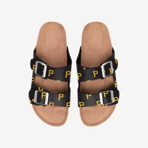 Pittsburgh Pirates Womens Team Logo Double Buckle Sandal