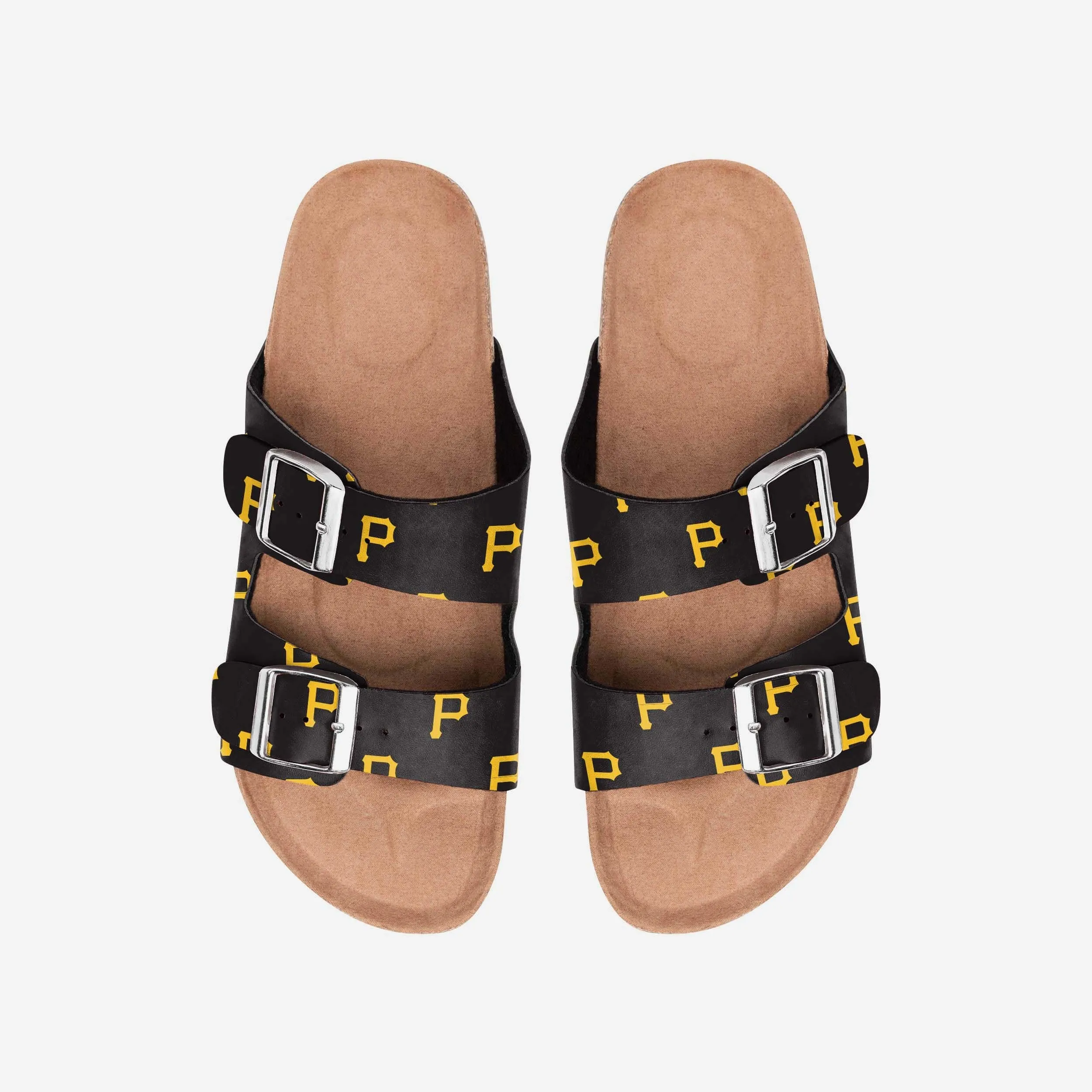 Pittsburgh Pirates Womens Team Logo Double Buckle Sandal