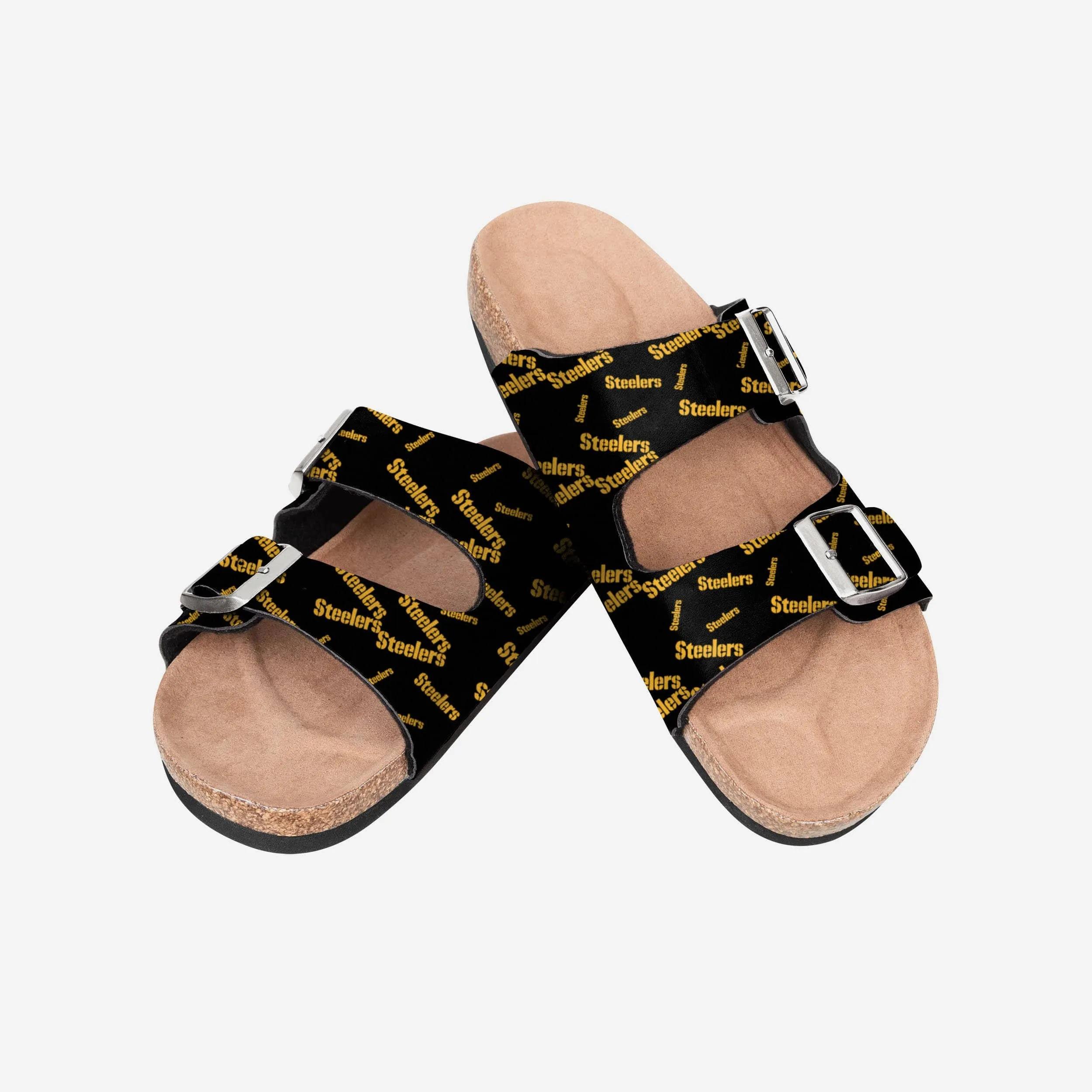 Pittsburgh Steelers Womens Mini Print Double Buckle Sandal