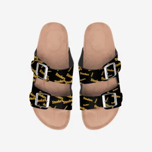 Pittsburgh Steelers Womens Mini Print Double Buckle Sandal