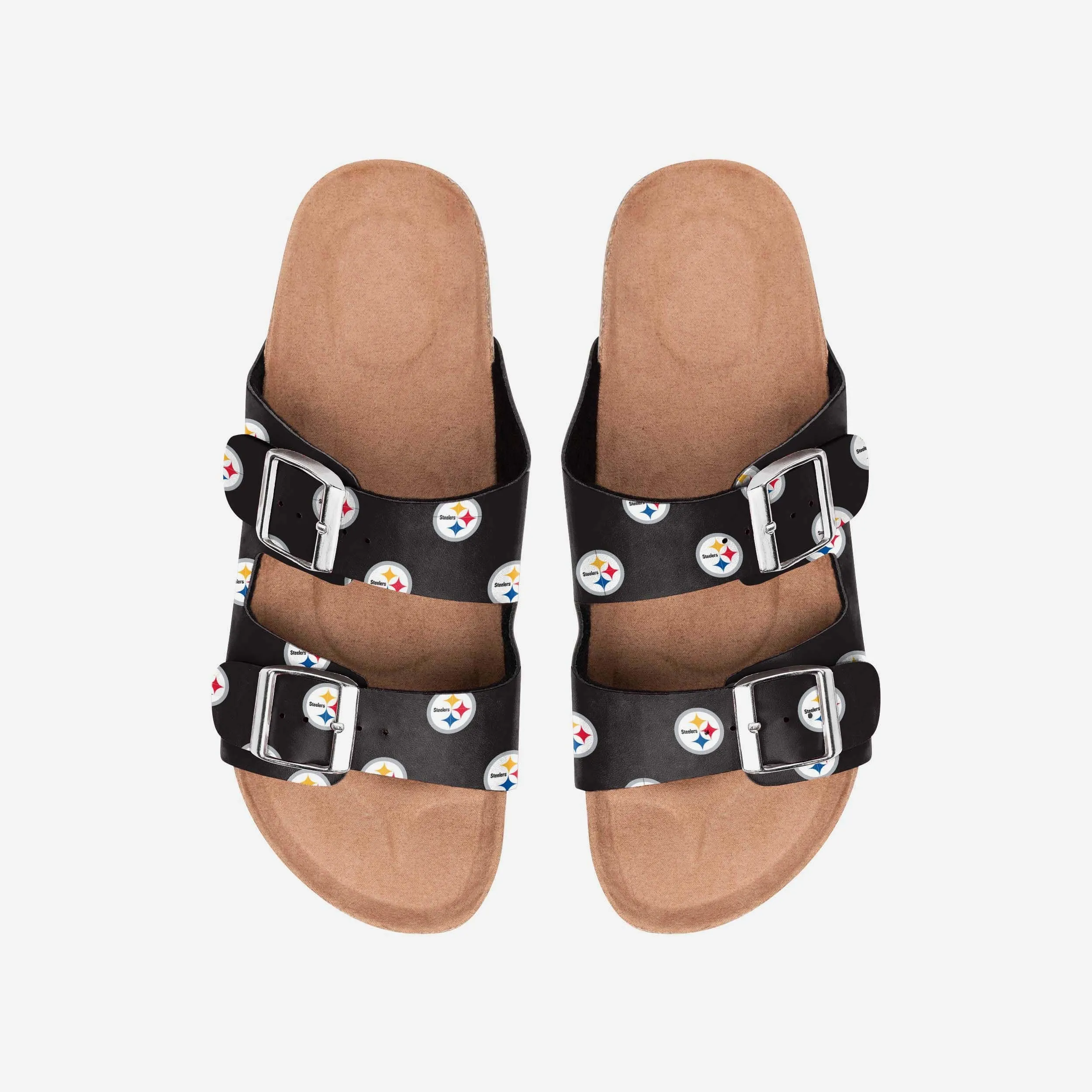 Pittsburgh Steelers Womens Team Logo Double Buckle Sandal