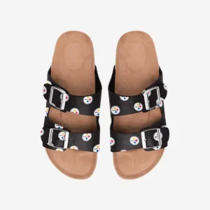 Pittsburgh Steelers Womens Team Logo Double Buckle Sandal