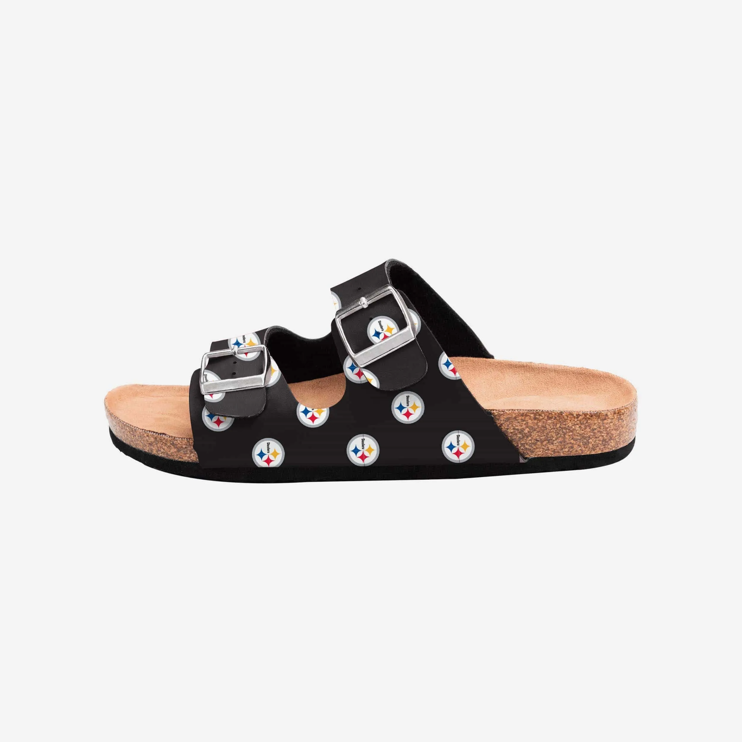 Pittsburgh Steelers Womens Team Logo Double Buckle Sandal