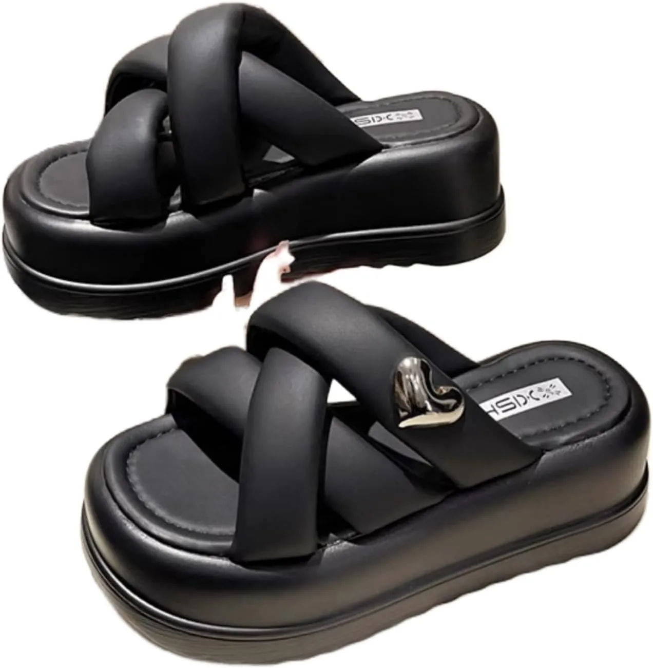 Platform Slippers Heart Shape Non-slip Height Up Super Fashion Girls Women Sandal Beach Outdoor Sandals