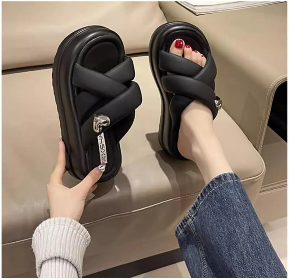 Platform Slippers Heart Shape Non-slip Height Up Super Fashion Girls Women Sandal Beach Outdoor Sandals