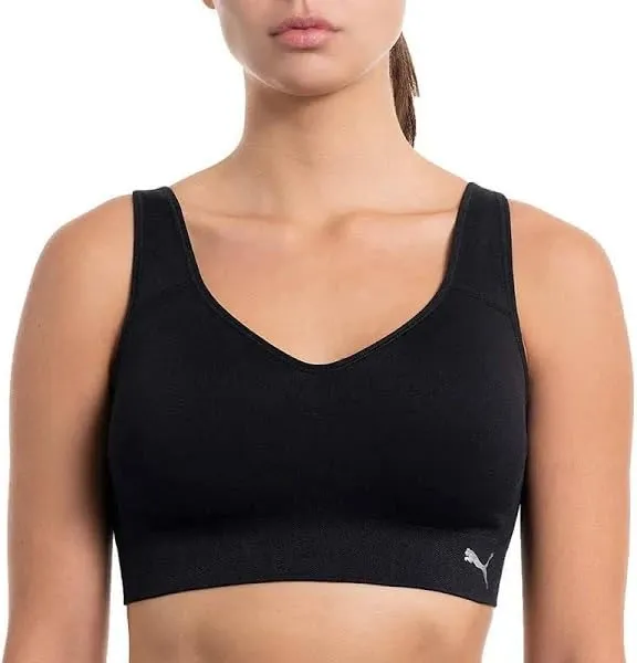 Puma 2 Pack Seamless Sports Bra Convertible Back Design Black