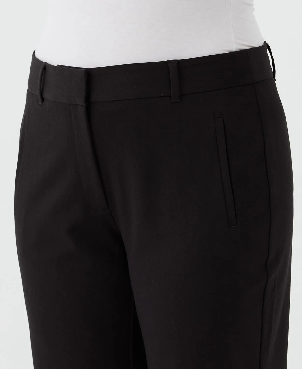 Rafaella Women's 28" Plus Size Stretch Ankle Pants with Slimming Waist Panel, Soft Gabardine Fabric, Straight Leg Classic Fit