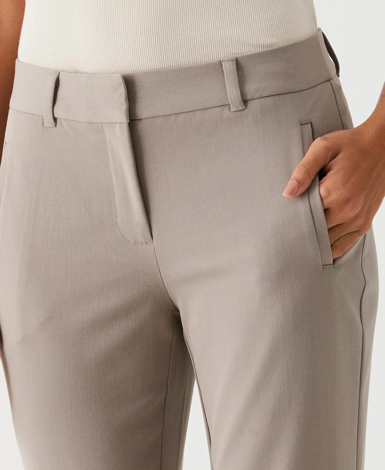 Rafaella Women's Petite Ankle Pants with Slimming Panel, Classic Fit, Gabardine Fabric