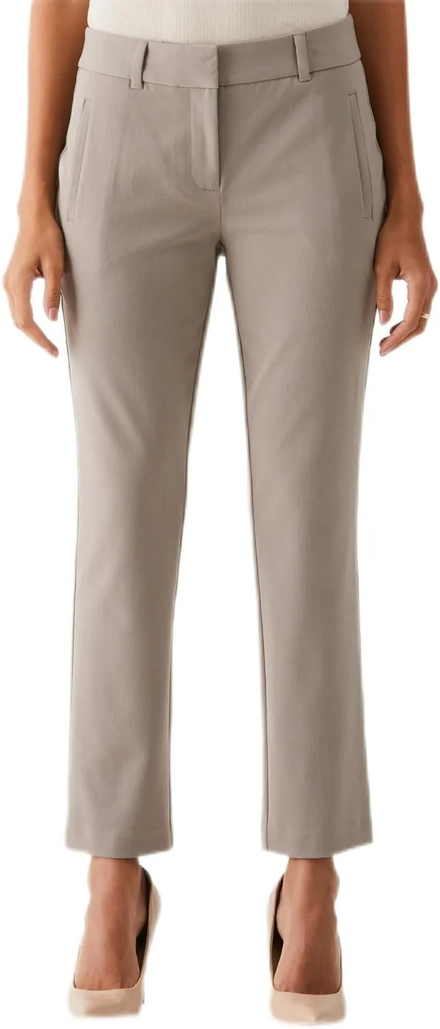 Rafaella Women's Petite Ankle Pants with Slimming Panel, Classic Fit, Gabardine Fabric