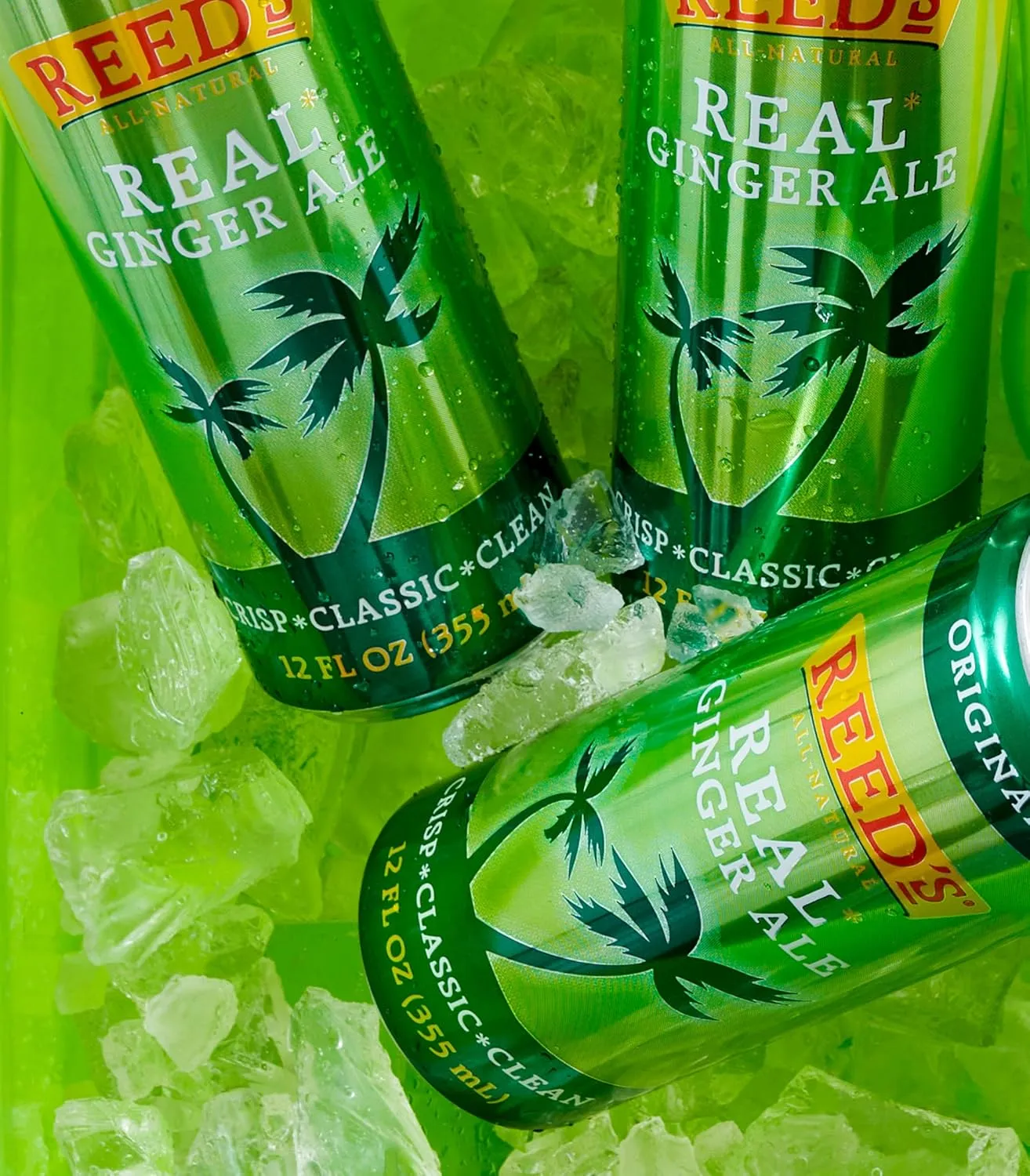 Reed's Real Ginger Ale - Made with Pressed Organic Ginger - Crisp, Classic Taste - 12oz Slim Cans, 24 Pack