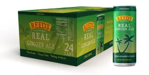 Reed's Real Ginger Ale - Made with Pressed Organic Ginger - Crisp, Classic Taste - 12oz Slim Cans, 24 Pack