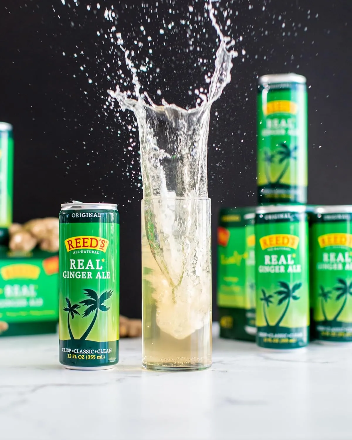 Reed's Real Ginger Ale - Made with Pressed Organic Ginger - Crisp, Classic Taste - 12oz Slim Cans, 24 Pack