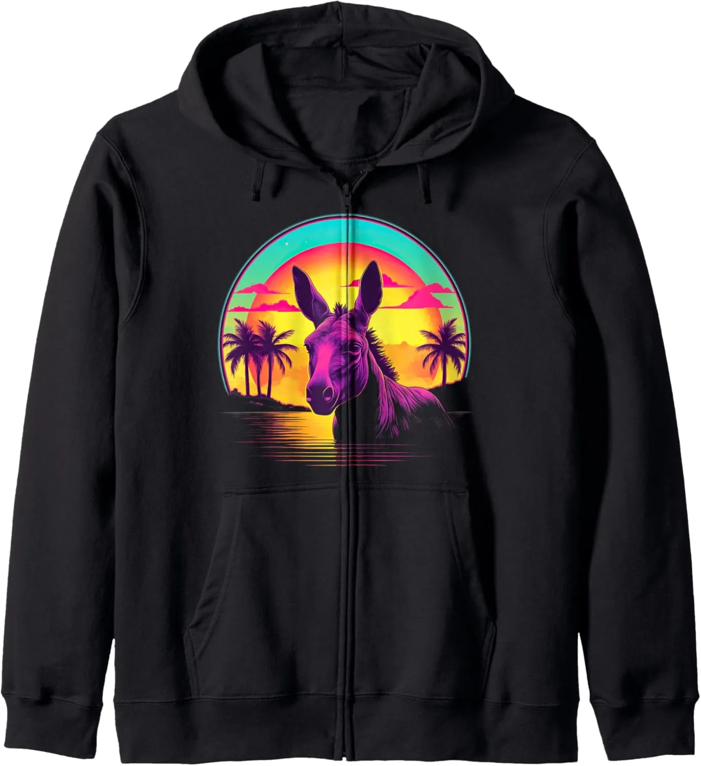 Retro Sunset Mule Zip Hoodie
