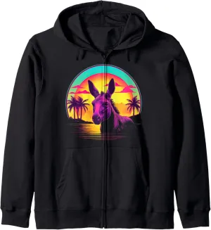 Retro Sunset Mule Zip Hoodie