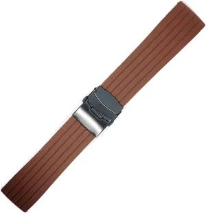 RHAIYAN 18mm 20mm 22mm 24mm Sport Silicone Watch Band Strap Men Women Universal Waterproof Rubber Watchband Wrist Bracelet Accessories Specific (Color : Brown B, Size : 18mm)